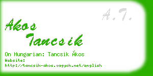 akos tancsik business card